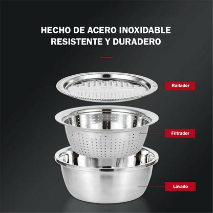 Bowl Multiusos de Acero Inoxidable