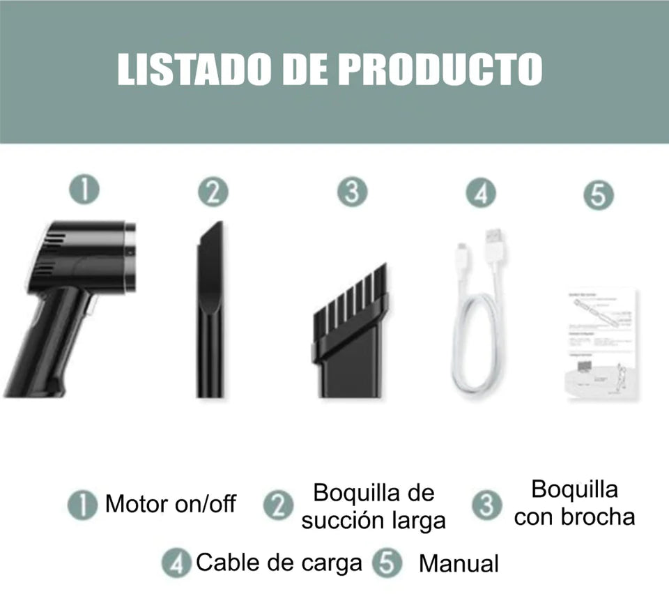 AIRMAX-ASPIRADORA INALAMBRICA PORTATIL + LIMPIADOR MULTIUSOS